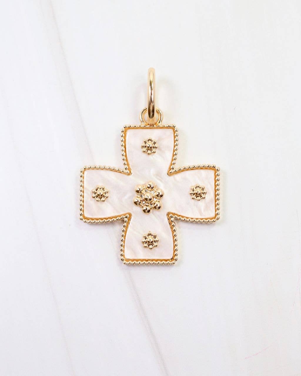Carol Small Cross Charm Mother Of Pearl: Default