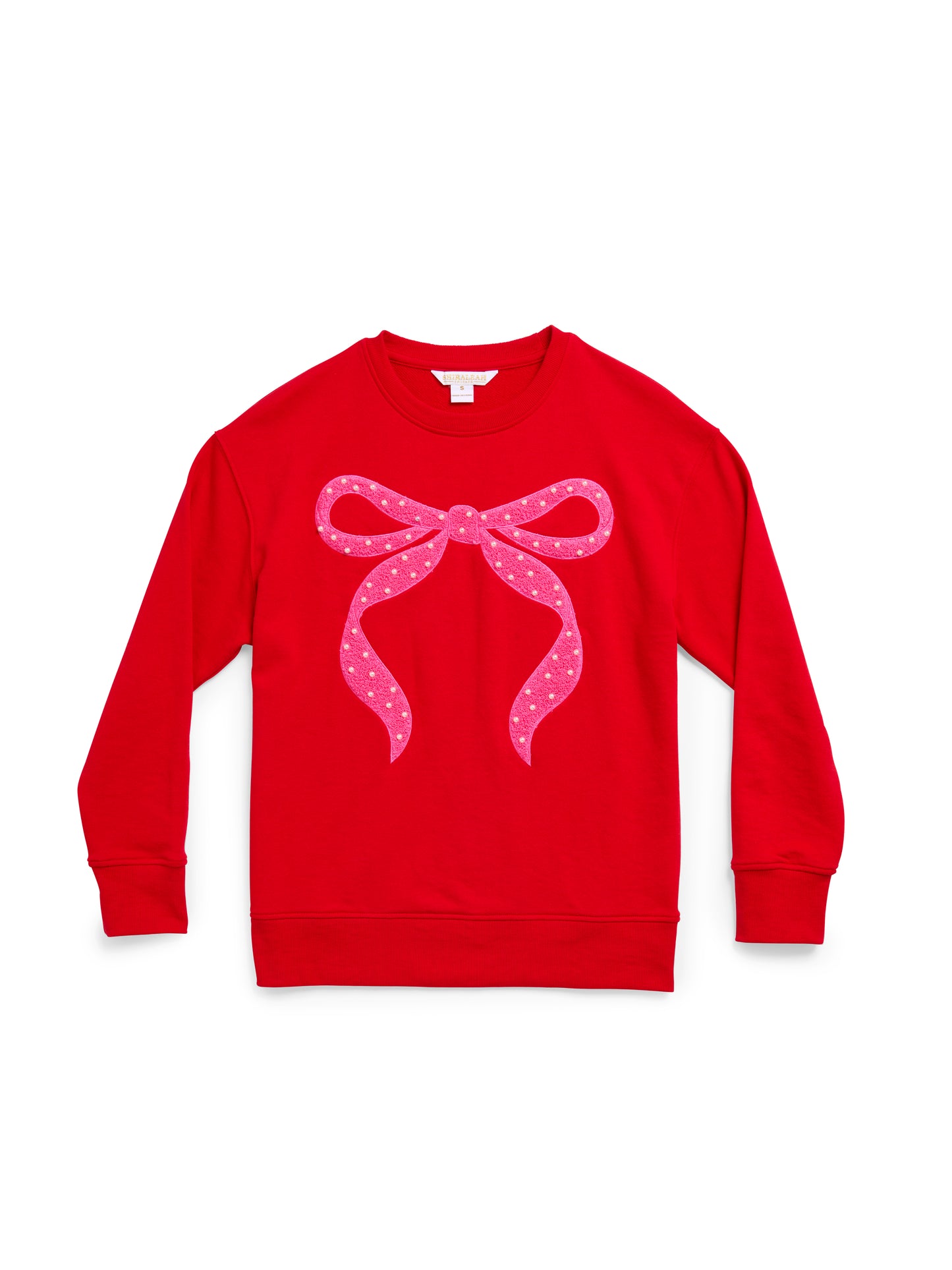 Pearl Bow Classic Sweatshirt - Red