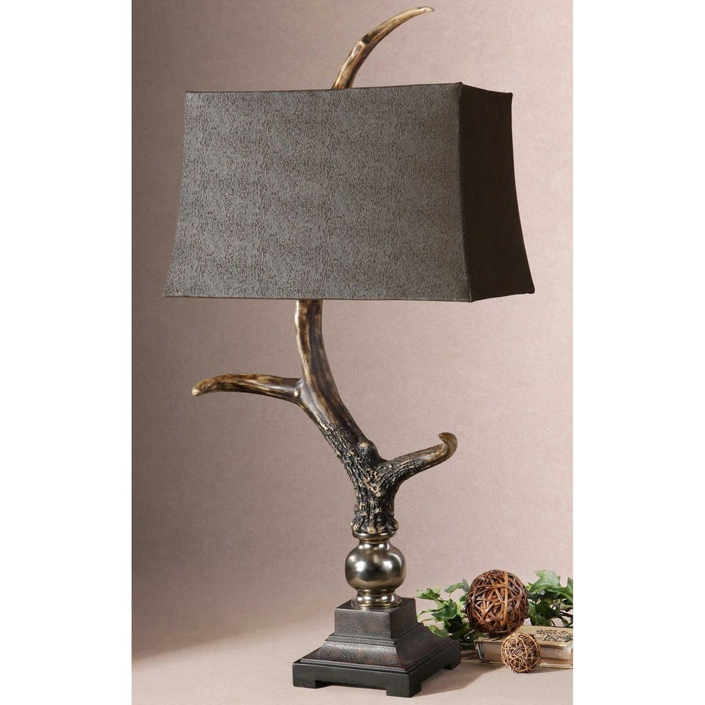 Stag Horn Table Lamp - Dark
