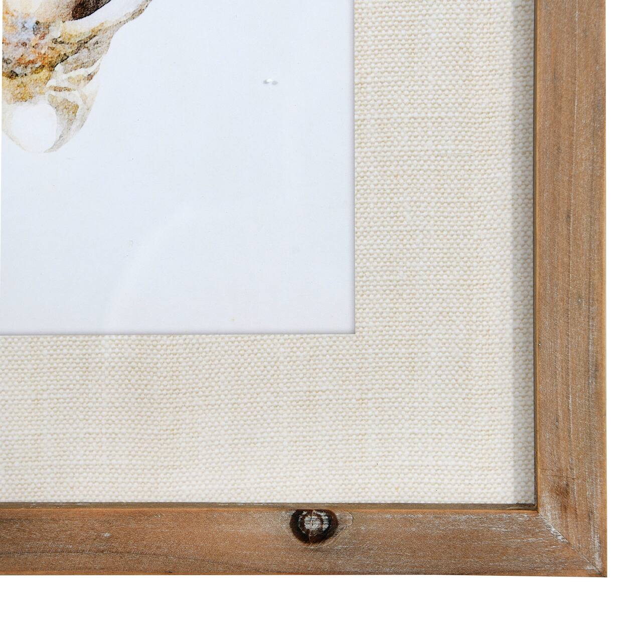 Wood Framed Wall Decor w/Oyster-4styles