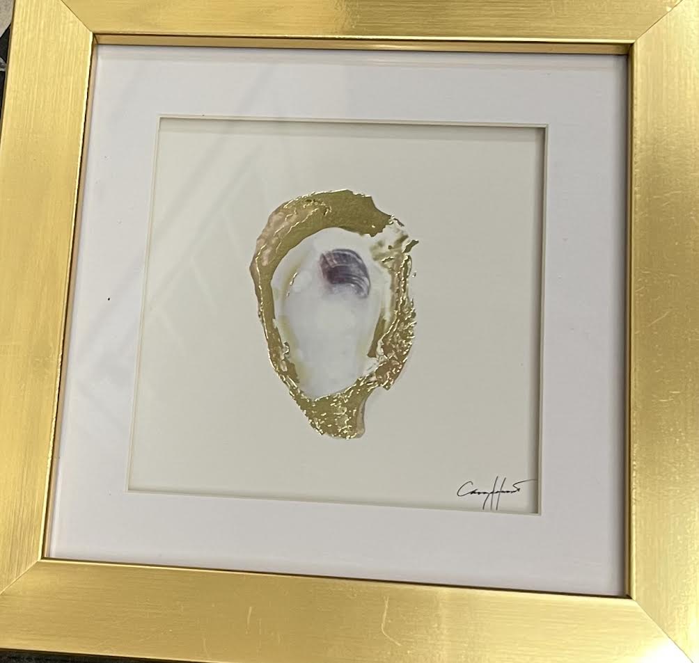 Gold Frame with Glass Oyster Prints - Assorted Syles