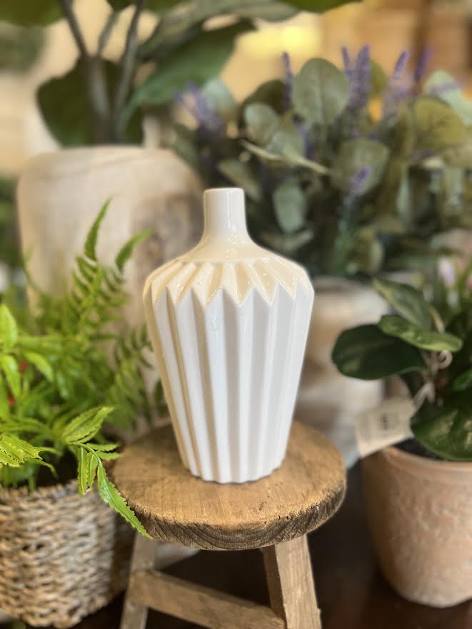 White Porcelain Accordion Vases