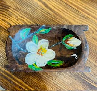Small Painted Dough Bowl - Magnolia
