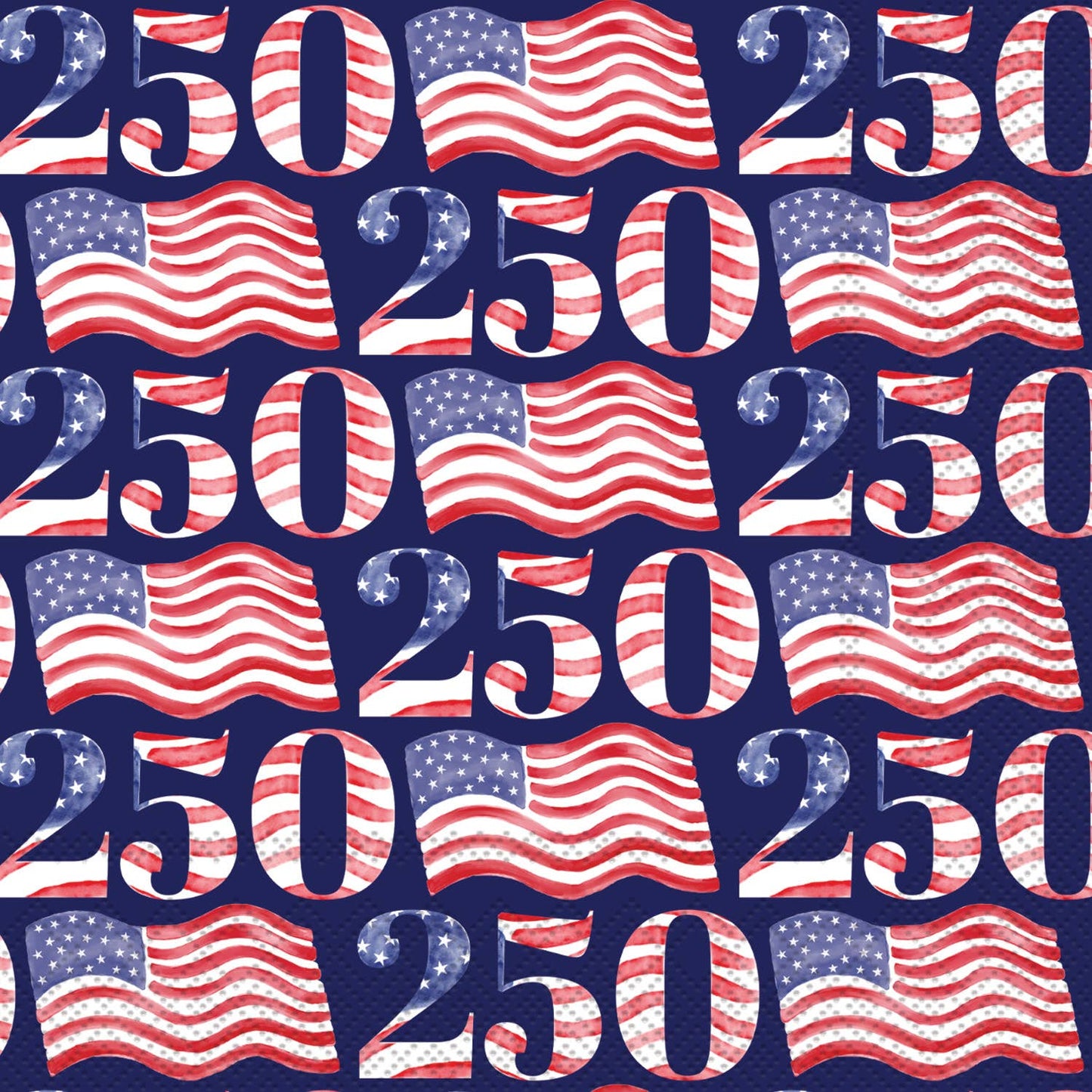 Paper Cocktail Napkin 20Ct USA 250 Flags Semiquincentennial