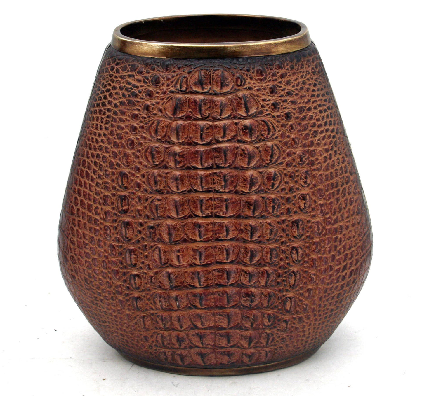 Brown Crocodile Skin Vase
