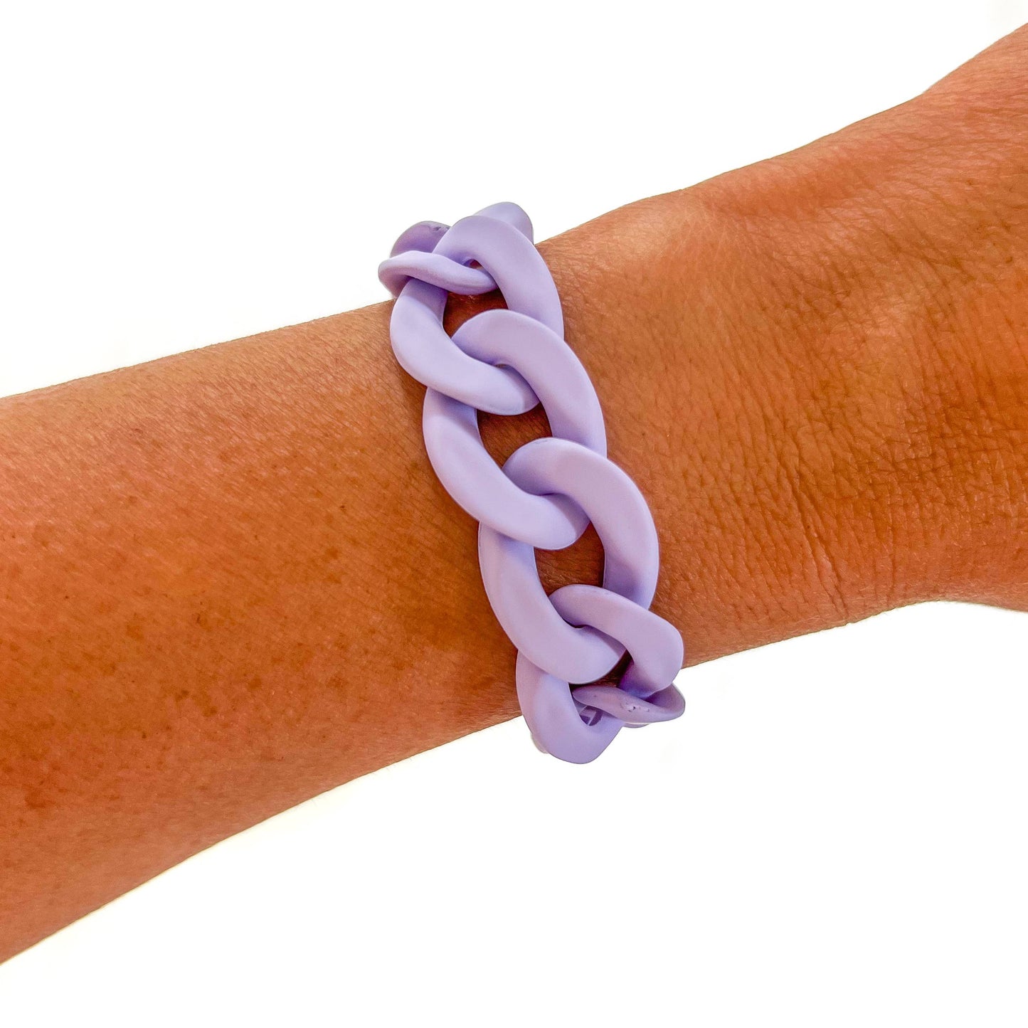 All Chunky Acrylic Chain Link Bracelet: Matte Amethyst