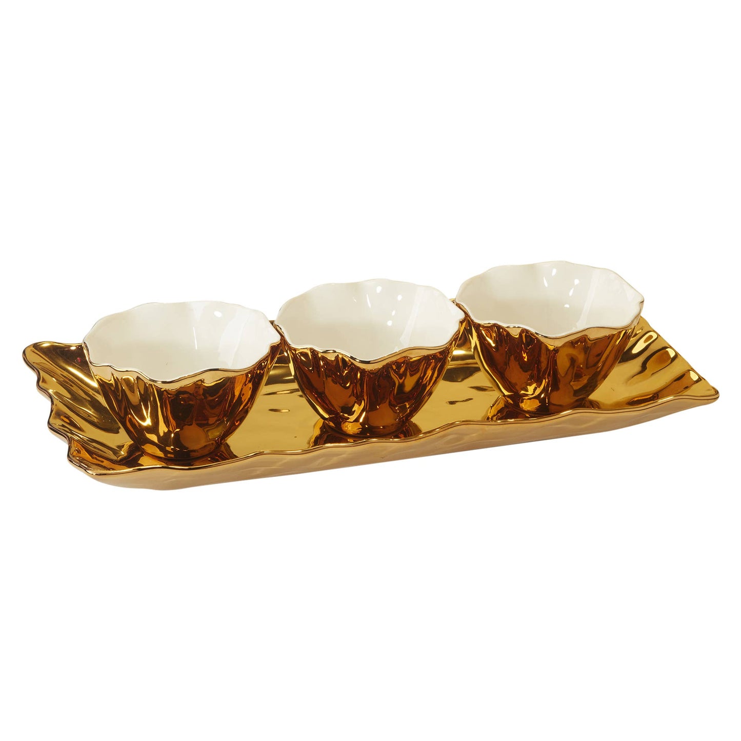 Gold Coast 4 pc. Tray w Bowls 14x6.25(bowls 4.25x4)