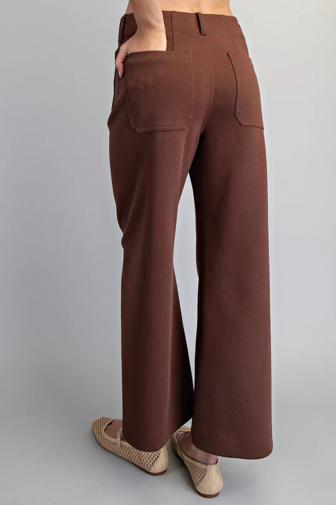 Solid Straight Leg Pants in Coco