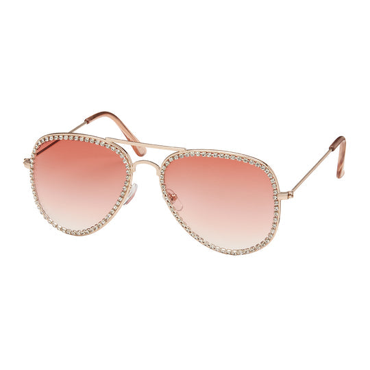 Jade Rhinestone Aviator Sunglasses