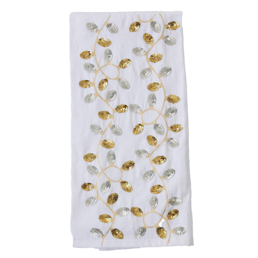 Tea Towel Embellished Gold Lights