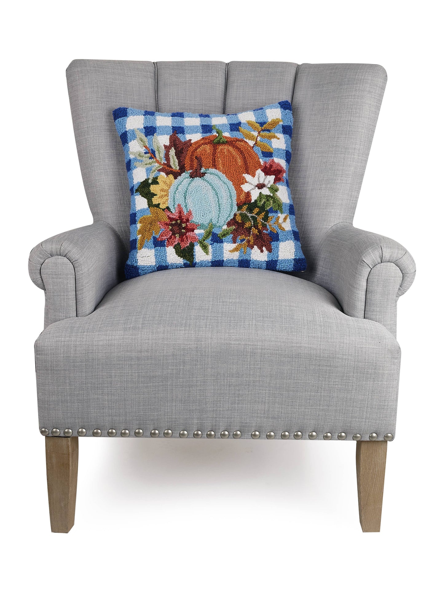 Gingham Pumpkins Hook Pillow