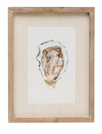 Wood Framed Wall Decor w/Oyster-4styles
