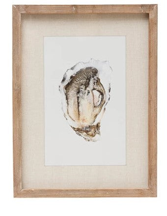 Wood Framed Wall Decor w/Oyster-4styles