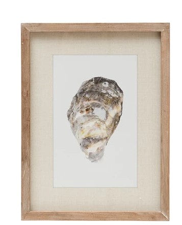 Wood Framed Wall Decor w/Oyster-4styles