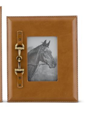 Tan Photo Frames w/Gold Horse Bit