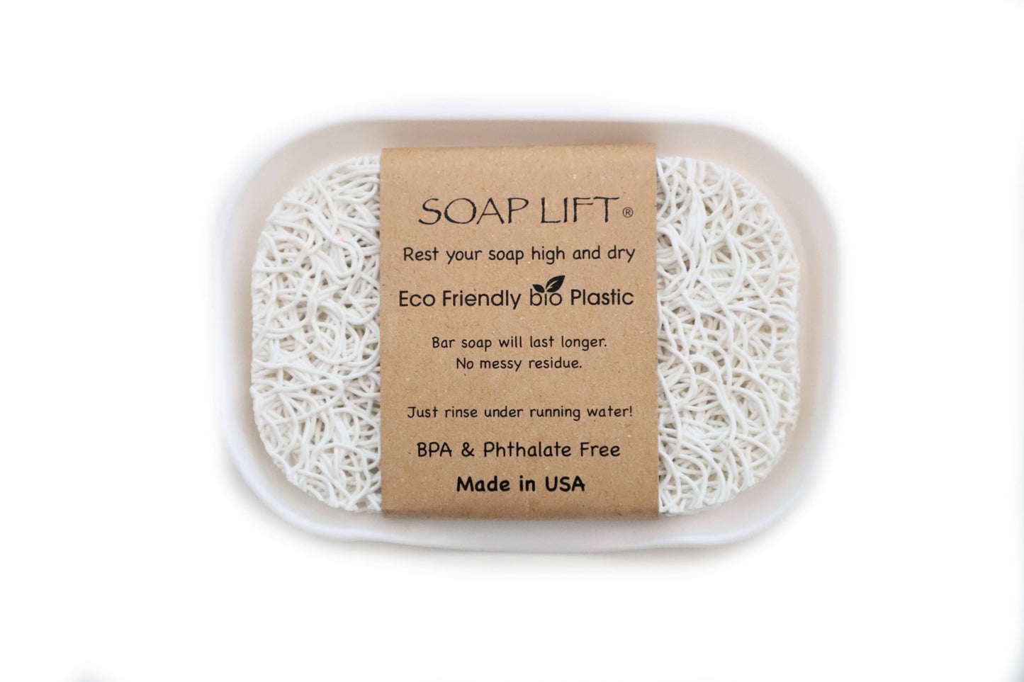 Waterfall Soap DISH SET w/ Soap Lift - White
