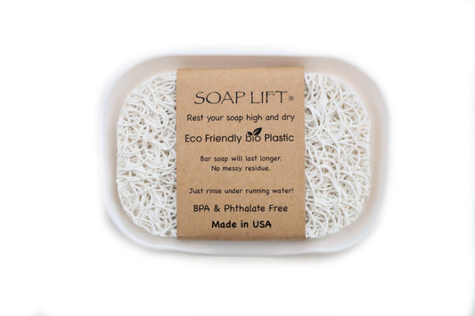 Waterfall Soap DISH SET w/ Soap Lift - White