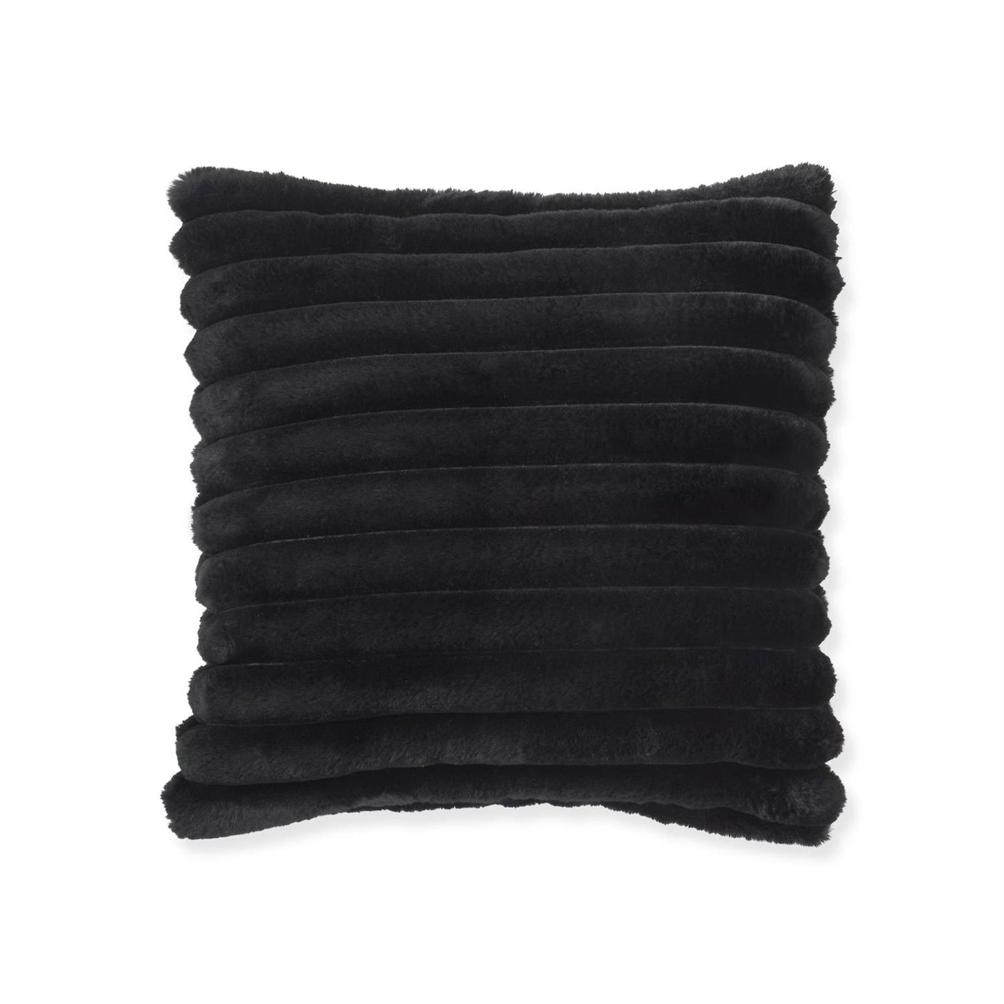 Black Faux Fur Square Pillow