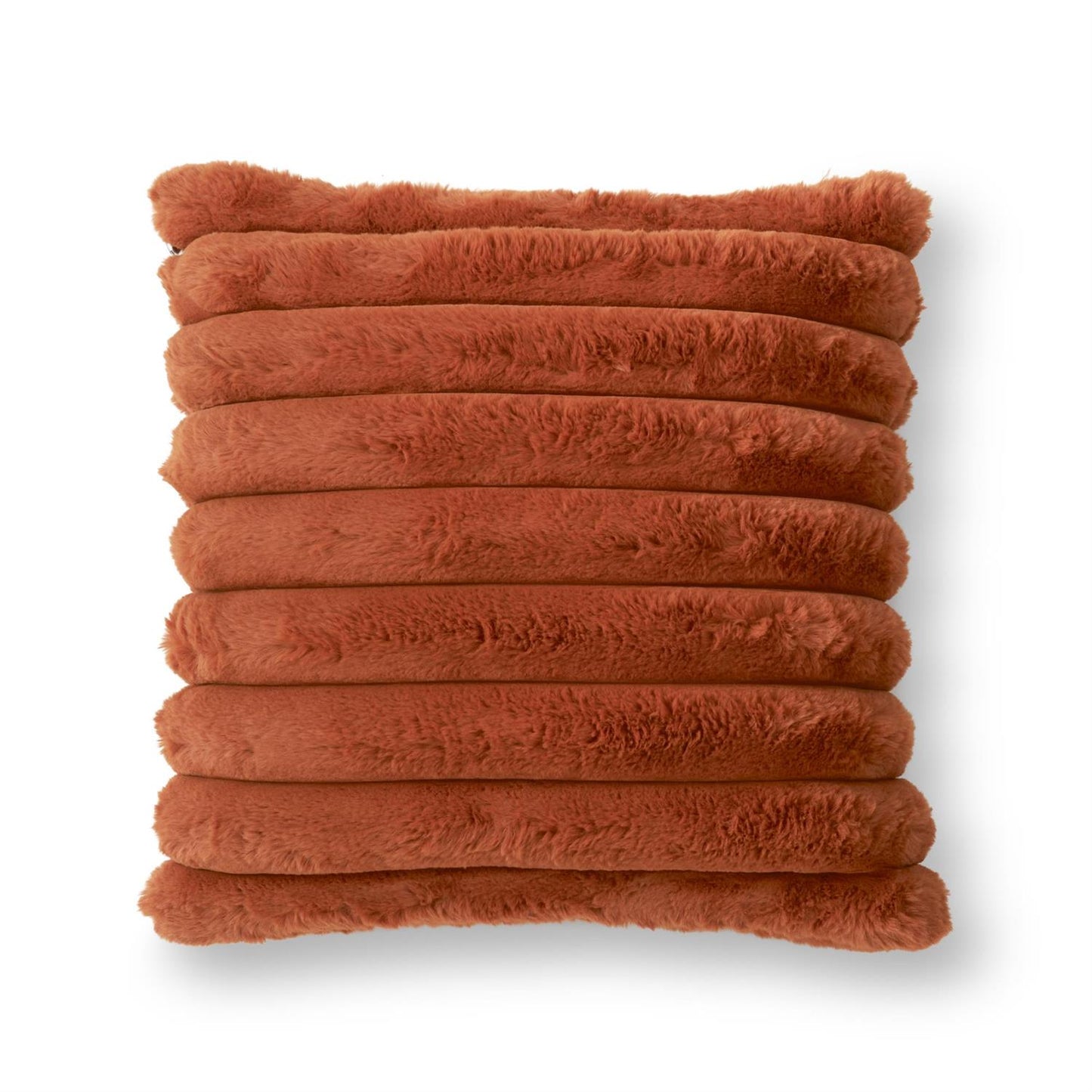 Rust Orange Faux Fur Pillow 18"
