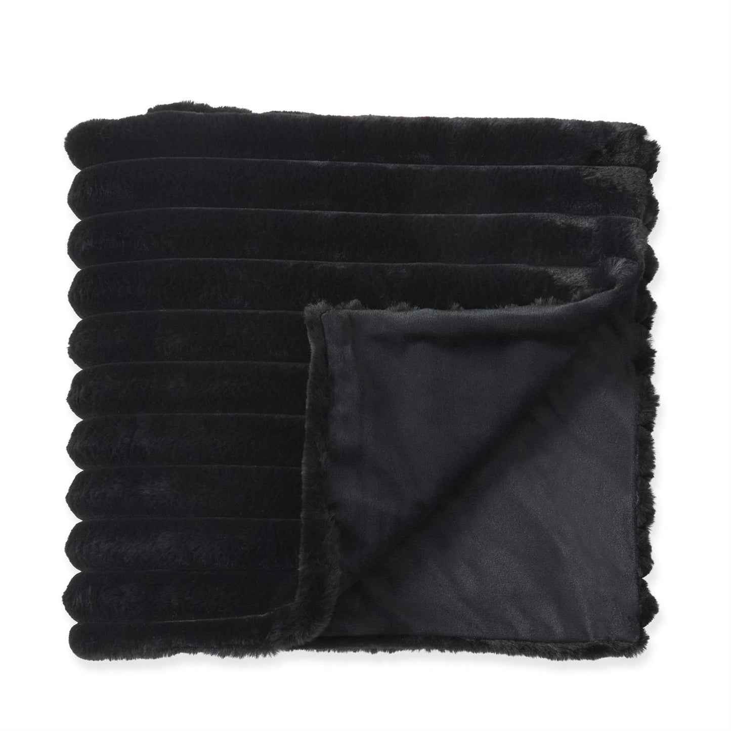 Black Faux Fur Throw Blanket
