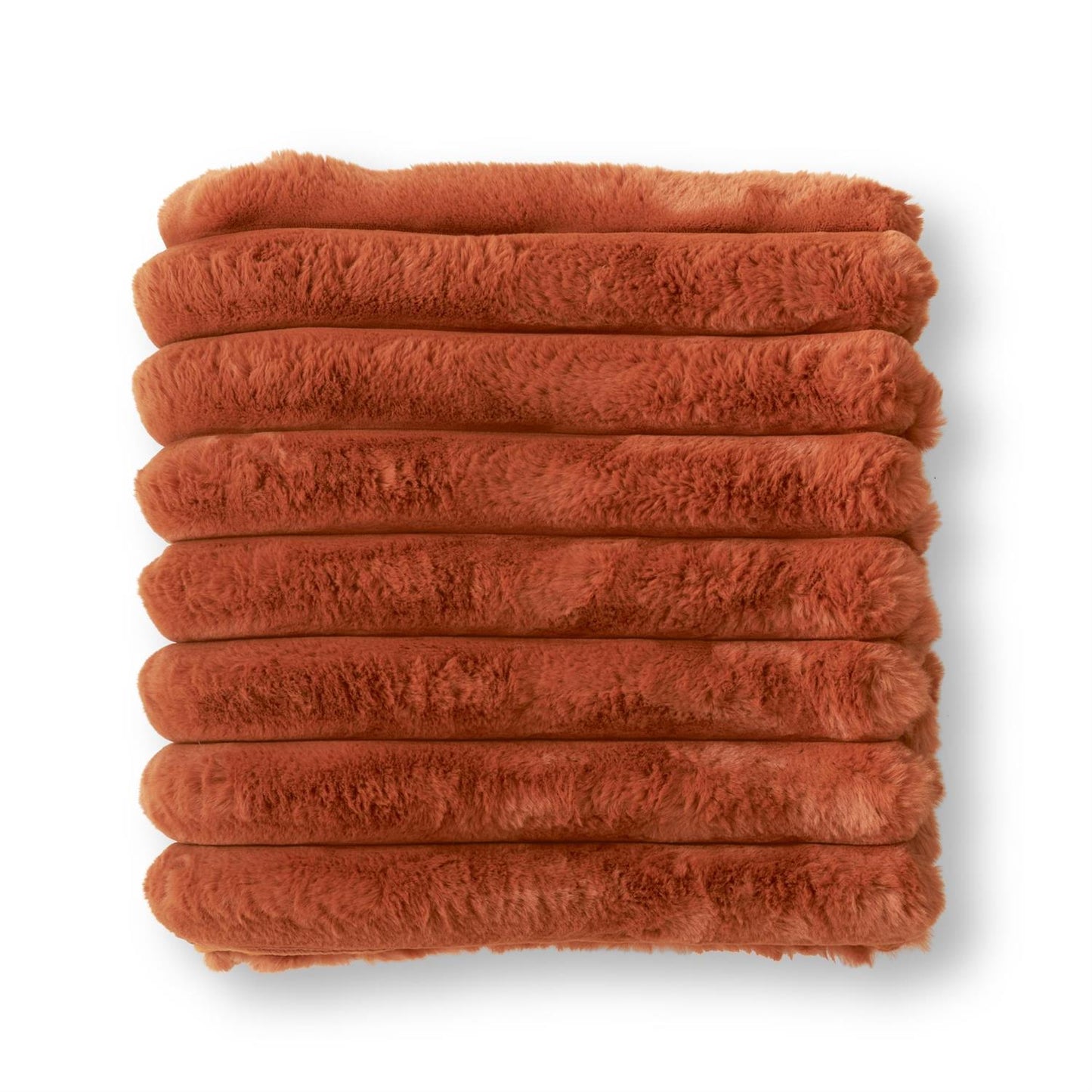 Rust Orange Faux Fur Throw Blanket- 60"