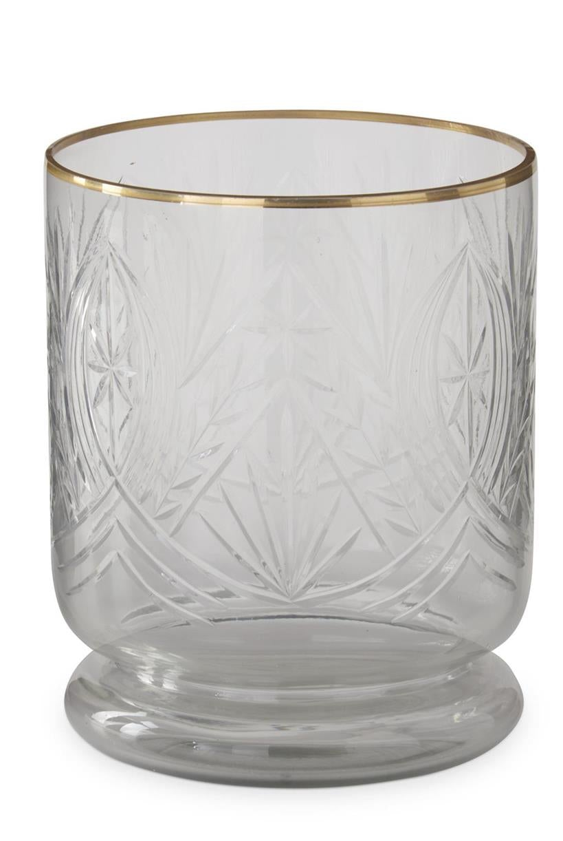 Gold Gilded Rim Cut Glass Containers (2 Sizes)