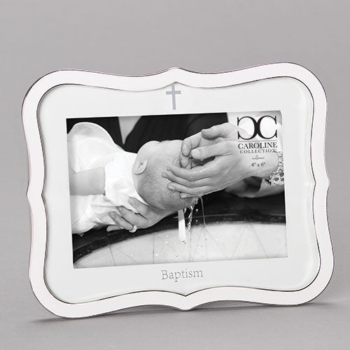 White Baptism Frame 4x6 Caroline Collection