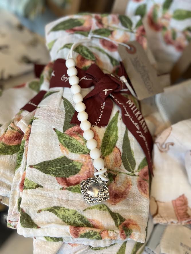 Flower Pacifier Clip White