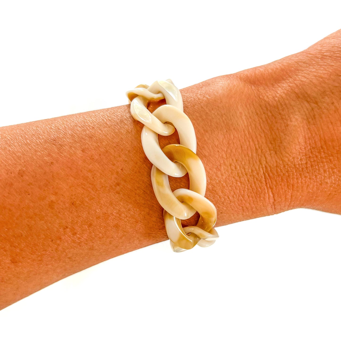 All Chunky Acrylic Chain Link Bracelet: Matte Amethyst