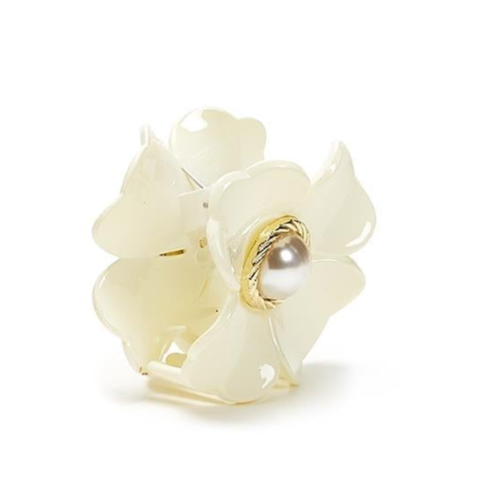 Floral Claw Clip with Pearl