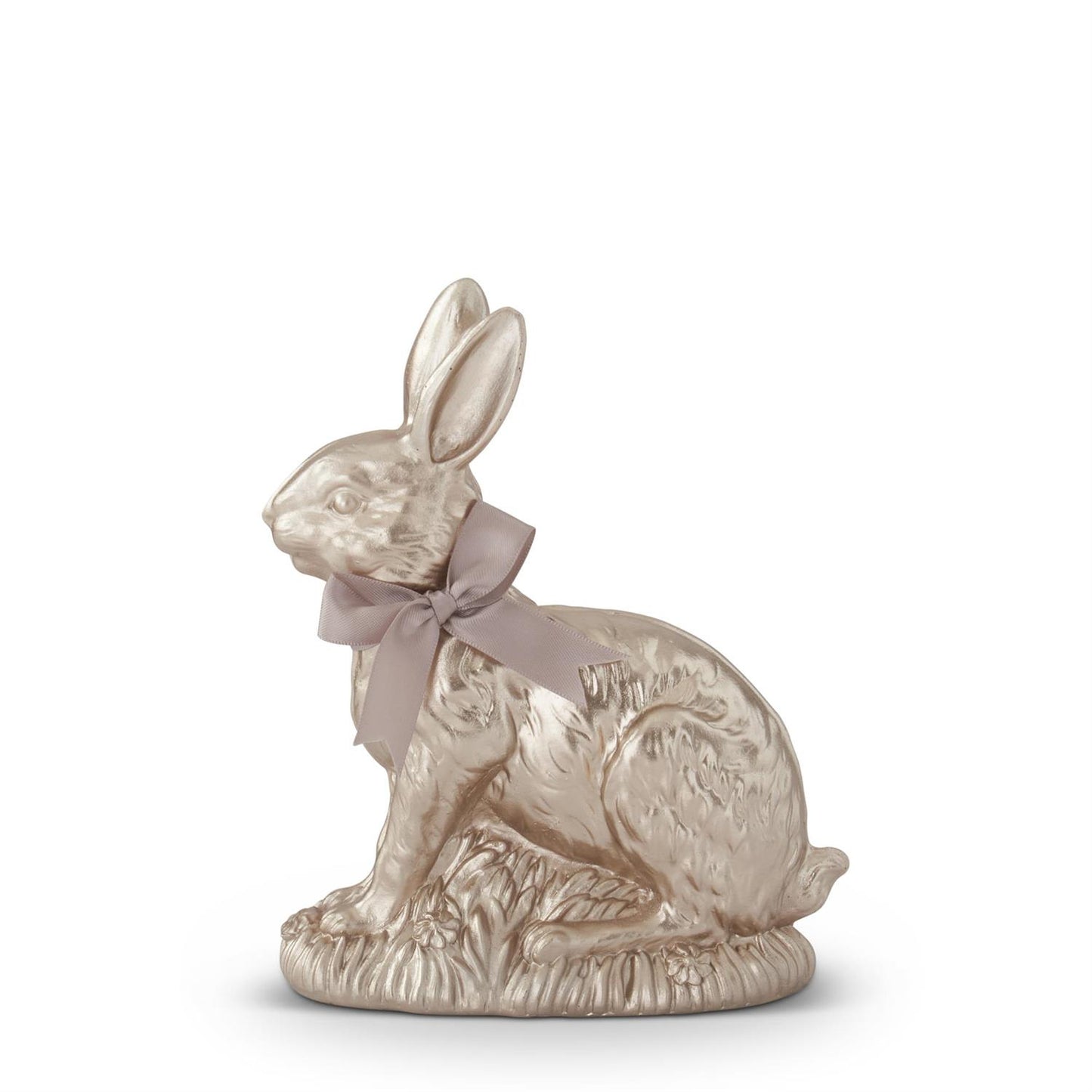 Resin Gold Easter Bunny w/Bow - 7.25"
