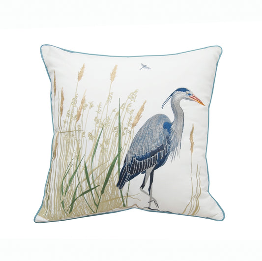 Blue Heron & Saltmarsh Indoor/Outdoor Pillow