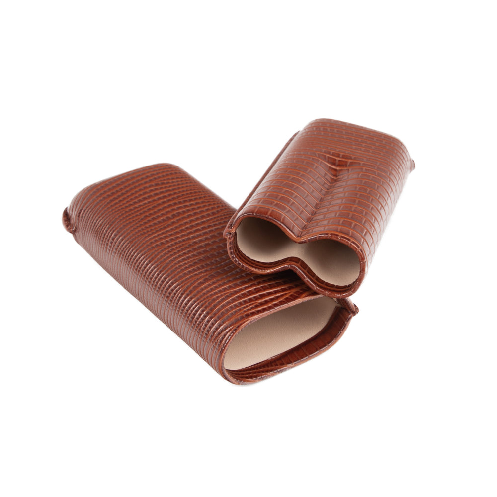 Double Cigar Holder (Brown Lizard)