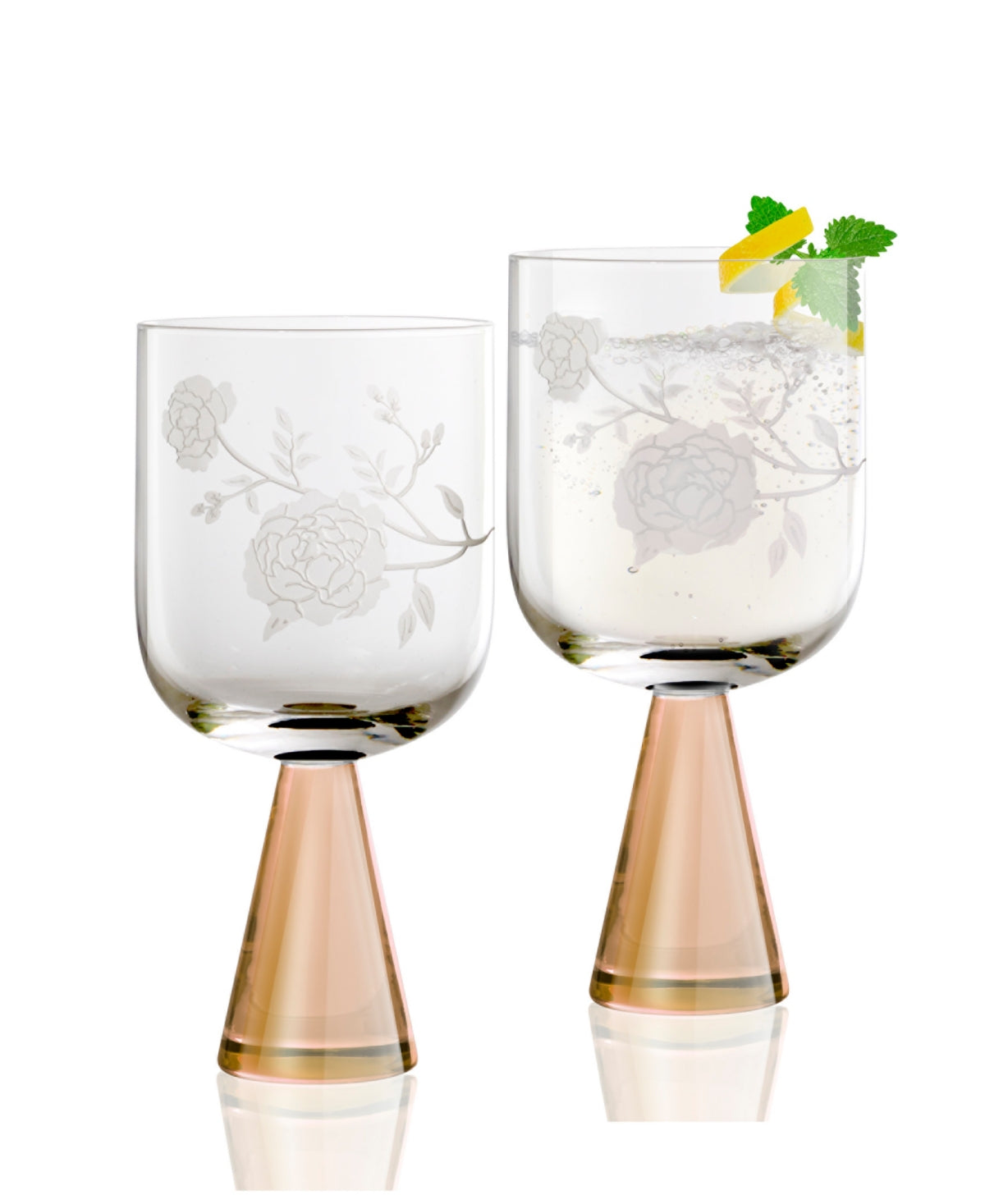 Peony Amber Goblet (Set of 2)