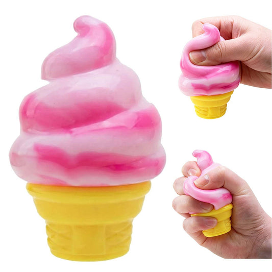 PRE*ORDER Ice cream cone squishy fidget toy: Cream cone-pink