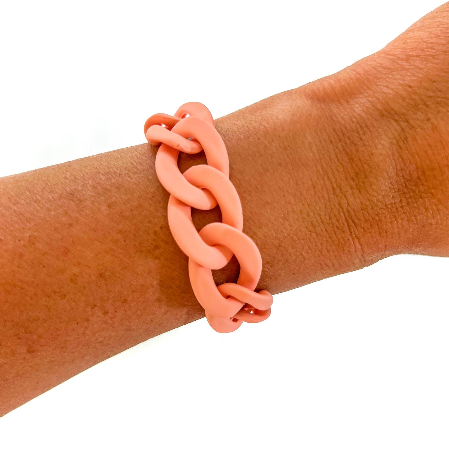 All Chunky Acrylic Chain Link Bracelet: Matte Amethyst