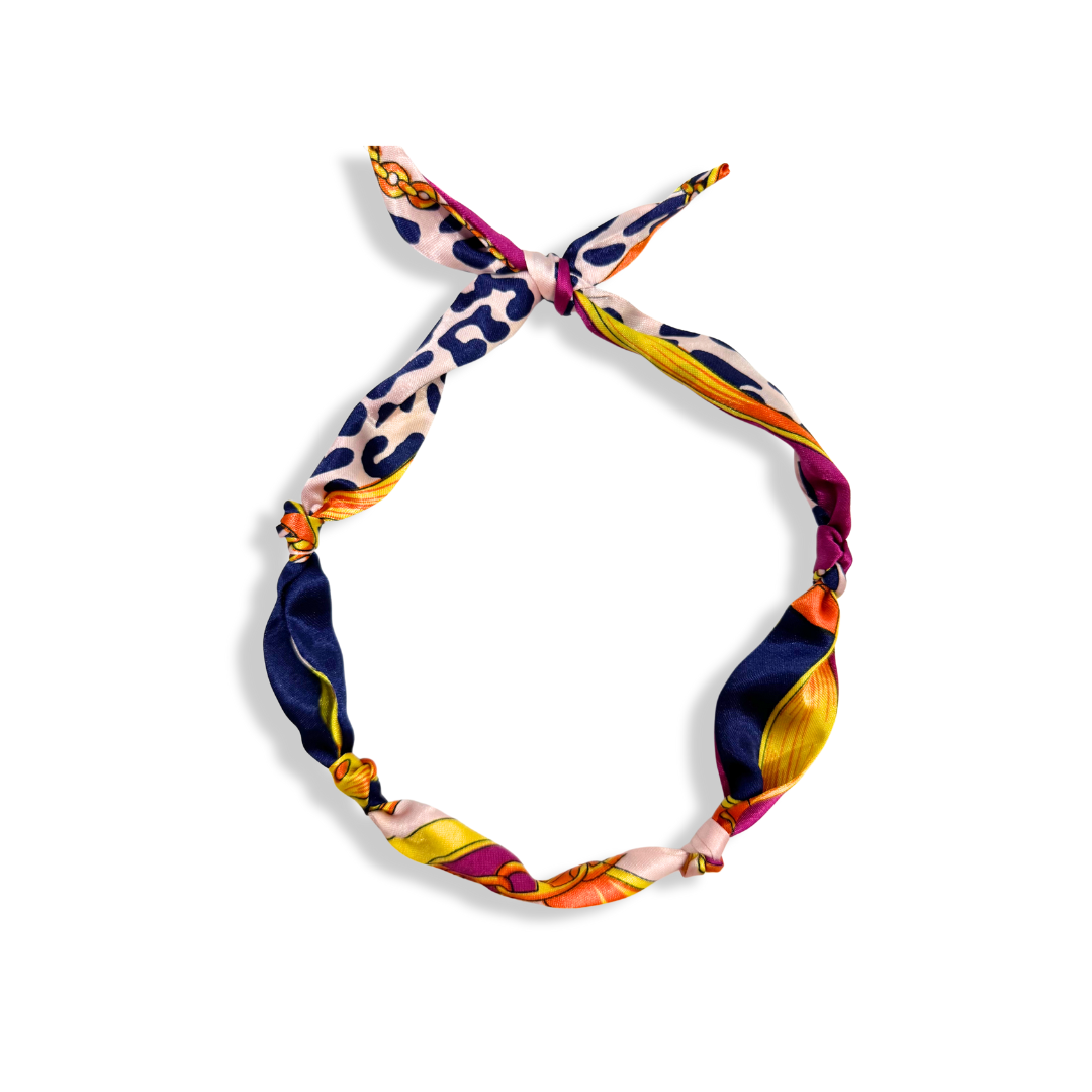 Scarf Bandana for Charm Necklace DIY - Multiple Options: Red- Yellow and Navy accents