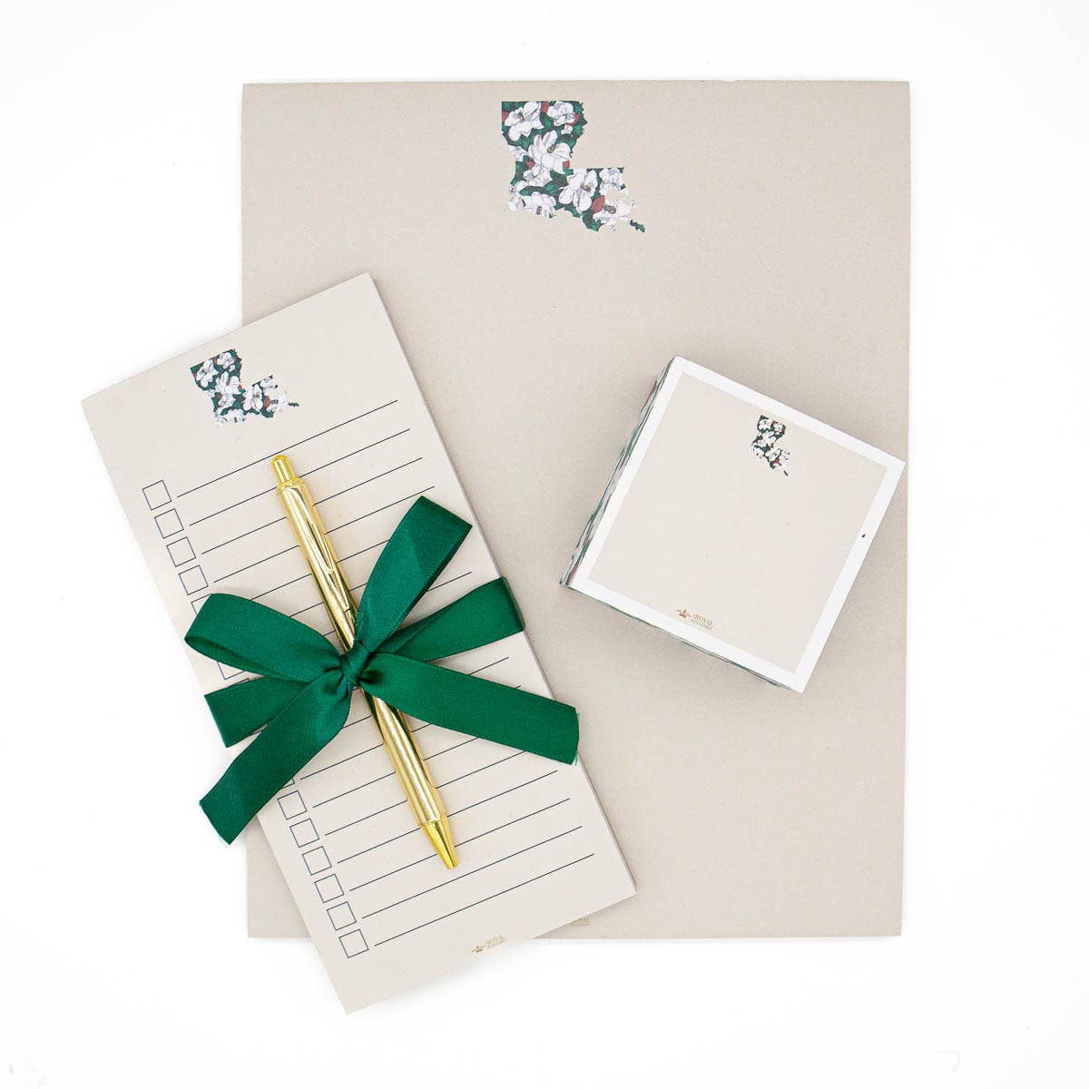 Louisiana Magnolia Notepad Cream/White/Green 8.5x11