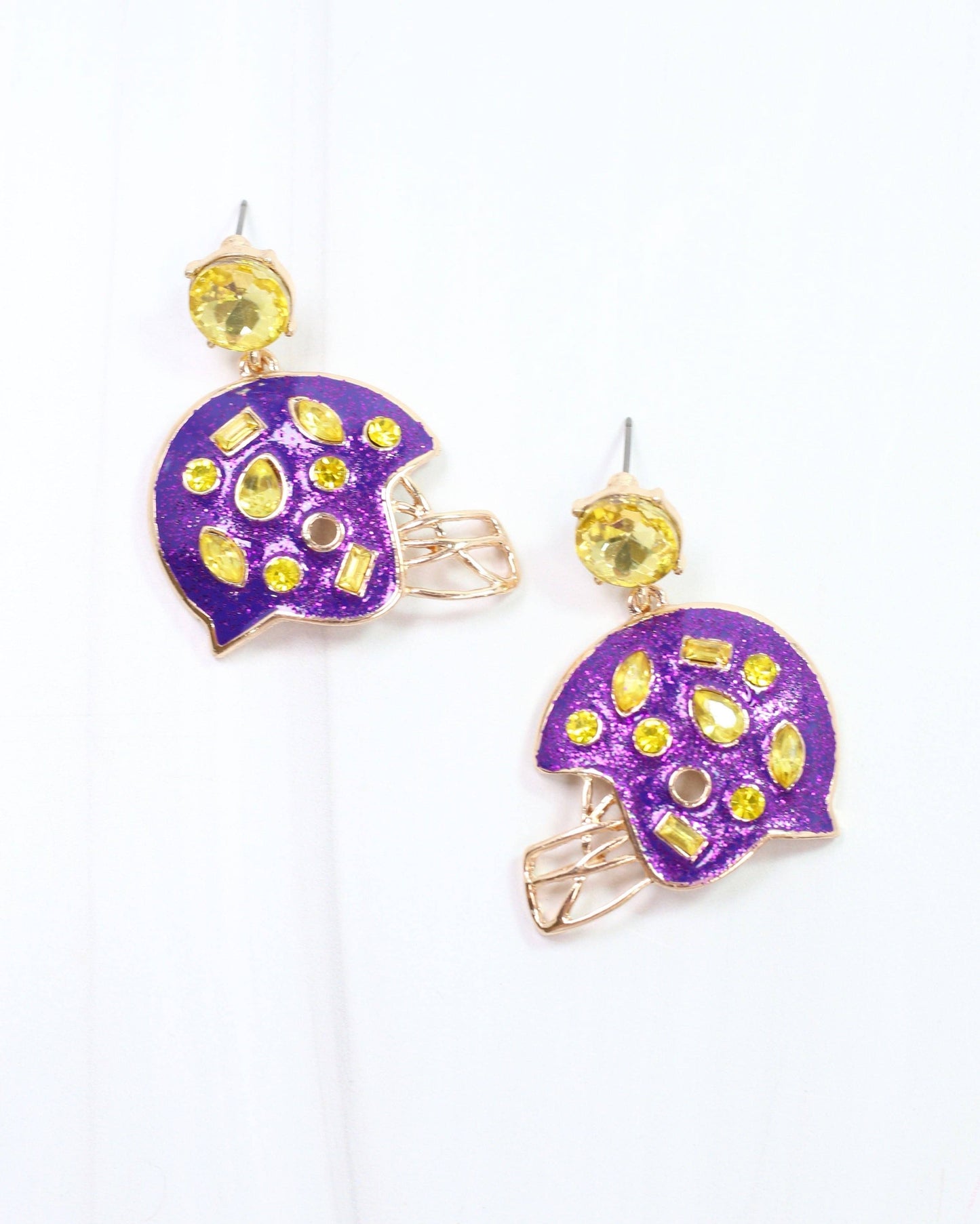Halsey Helmet Earring Purple Gold: Default