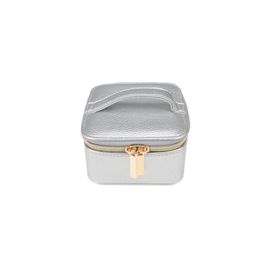 Leah Travel Jewelry Case with Pouch - Silver