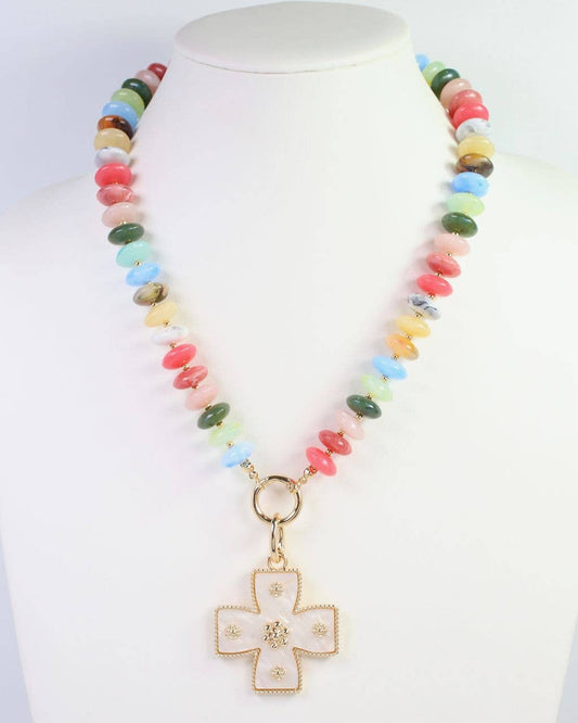 Carol Small Cross Charm Mother Of Pearl: Default