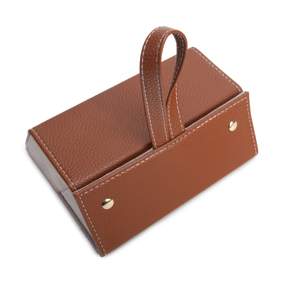 Leah Trio Eyewear Case - Saddle