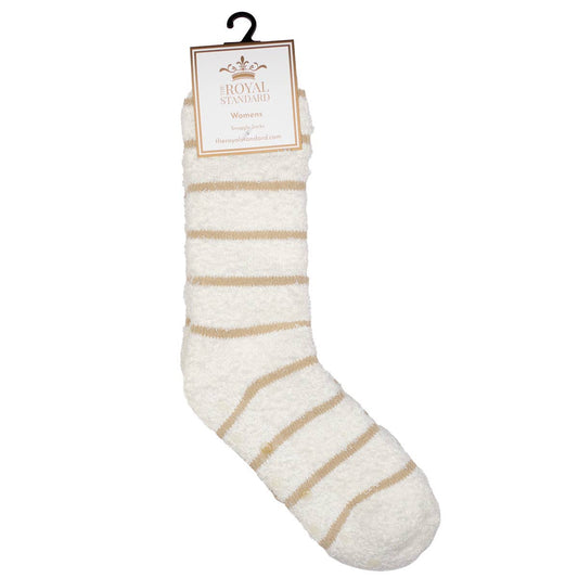 Women's Stripe Snuggle Socks Off White/Cream One Size