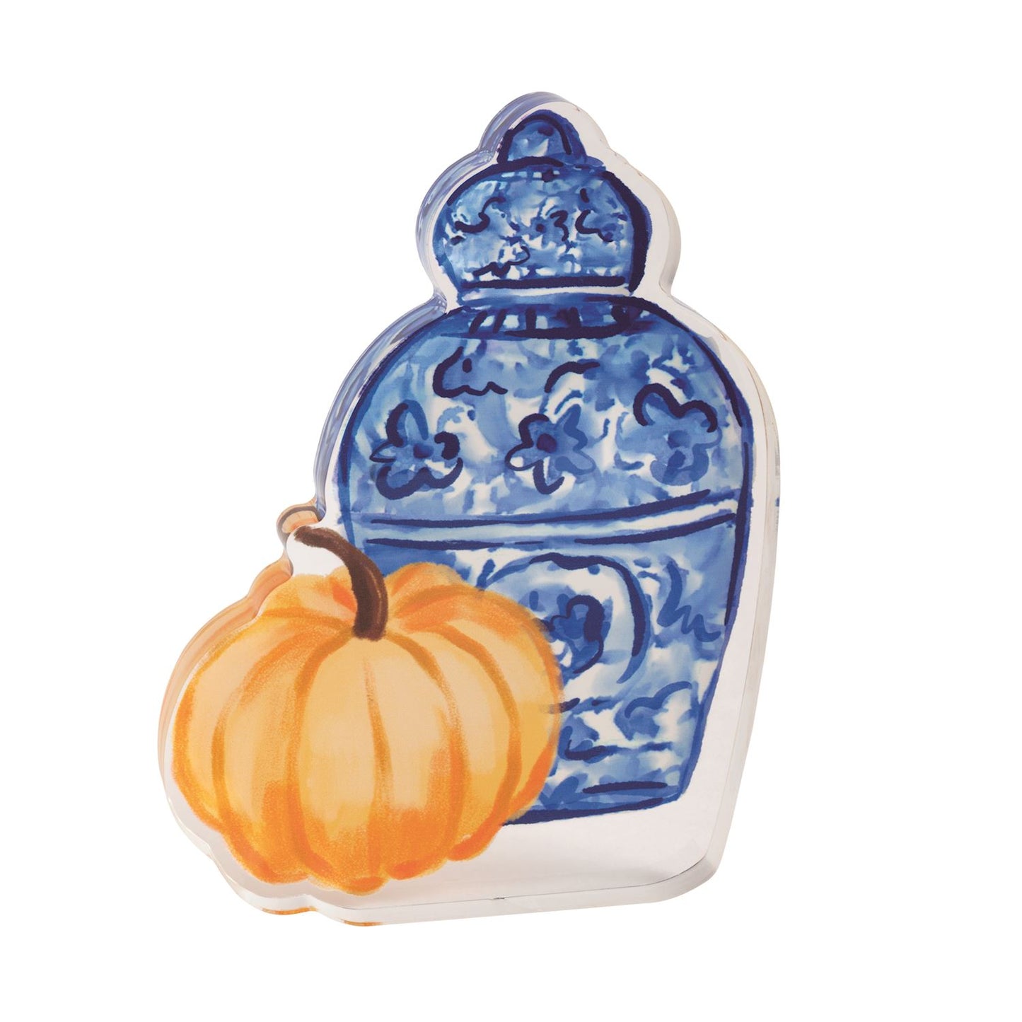 Jar & Pumpkin Topiary Acrylic Sitter
