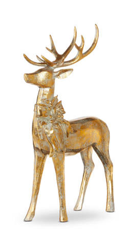 Aged Gold Deer w/Bow (2 Styles)