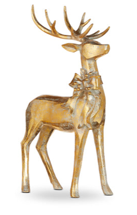 Aged Gold Deer w/Bow (2 Styles)