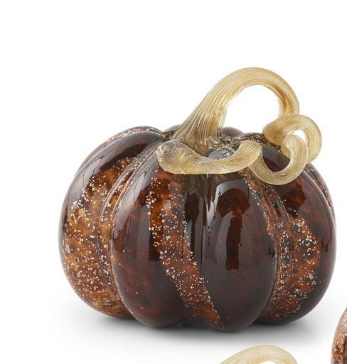 Brown Speckled Handblown Glass Pumpkins (3 Sizes)