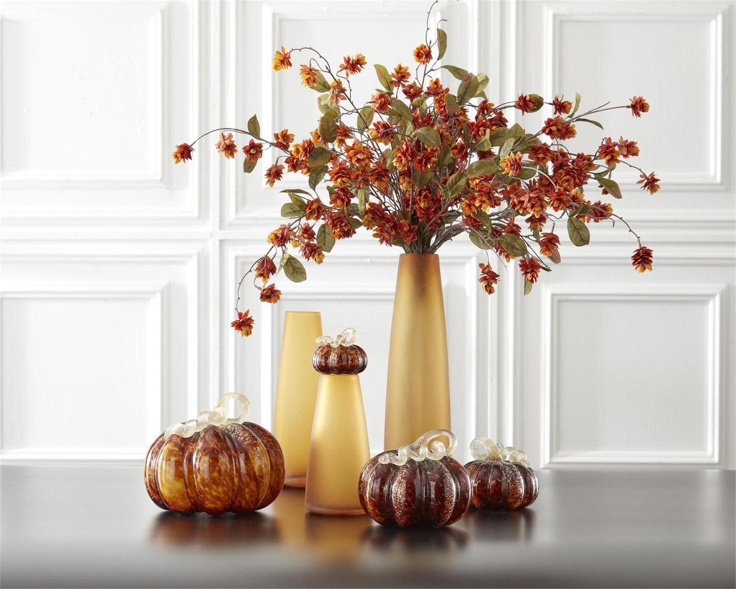Brown Speckled Handblown Glass Pumpkins (3 Sizes)