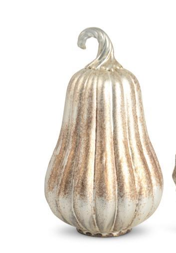 Matte Antiqued Gold Mercury Glass Gourds (3 Sizes)