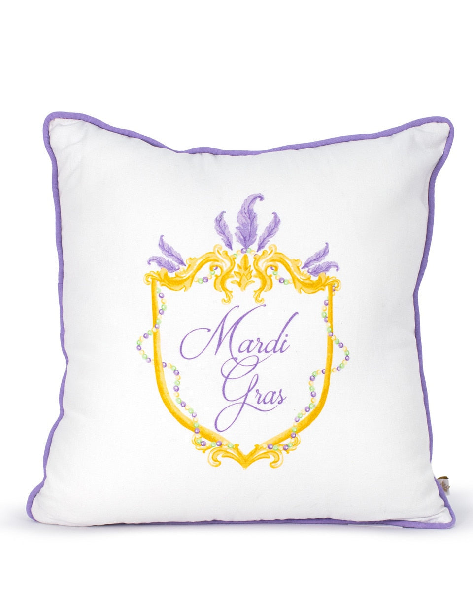 Mardi Gras Crest Pillow